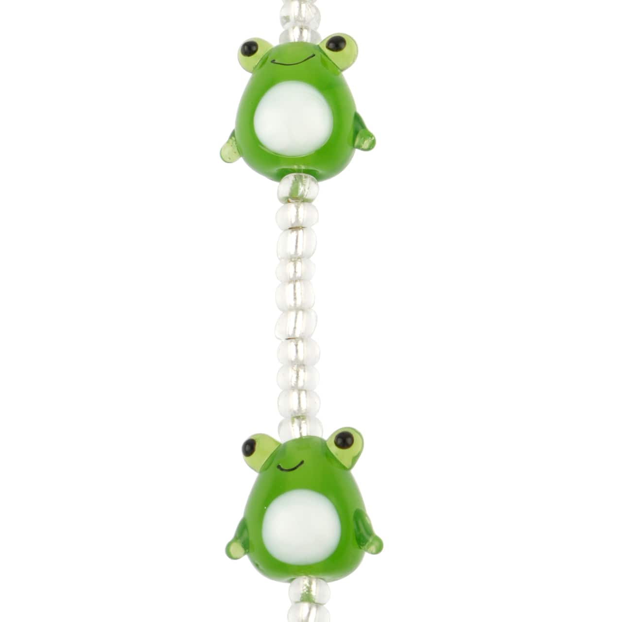 12 Pack: Green Lampwork Glass Frog Beads by Bead Landing™
